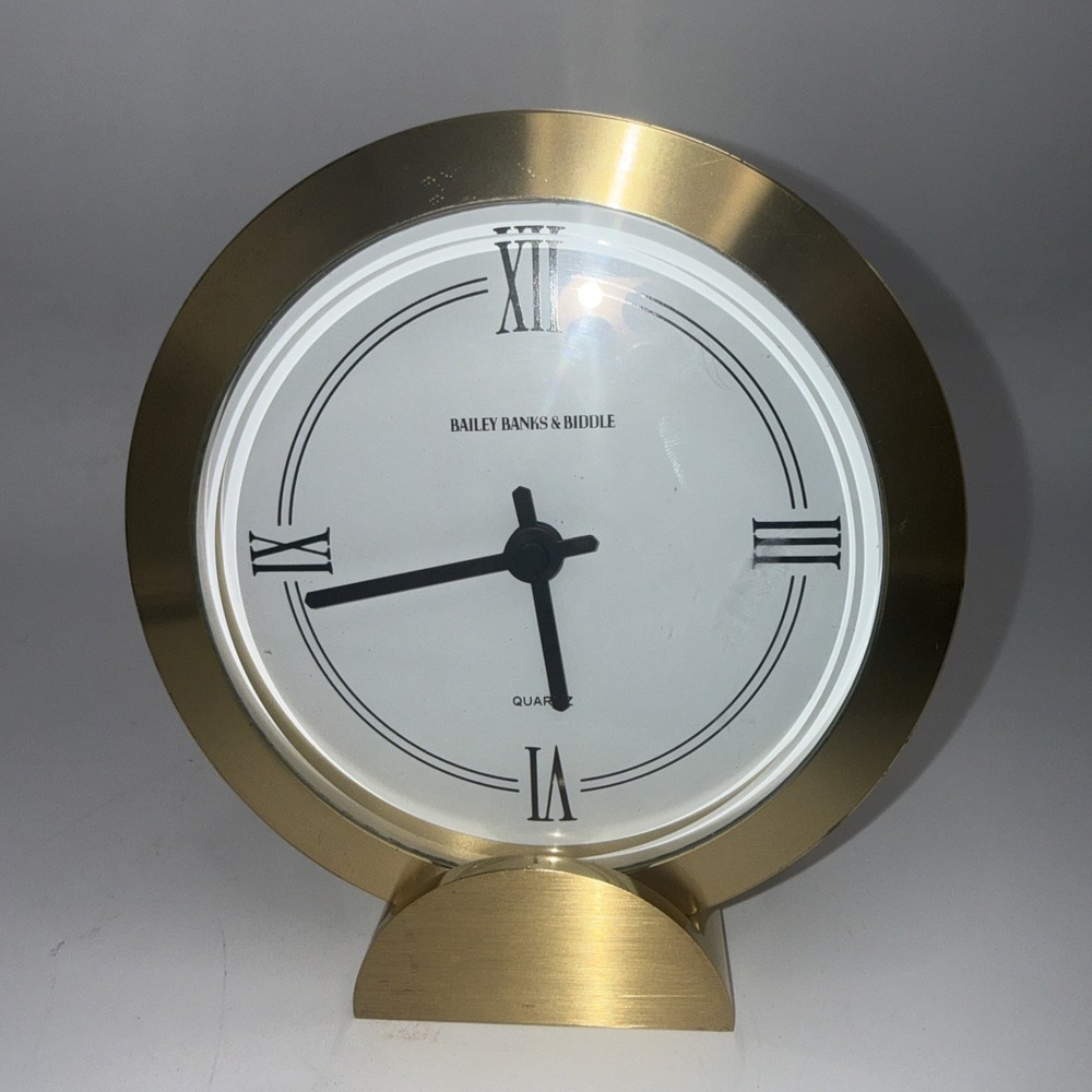 BAILEY BANKS & BIDDLE BRASS DESK CLOCK - Model # HA / 3435 GERMANY Hechinger